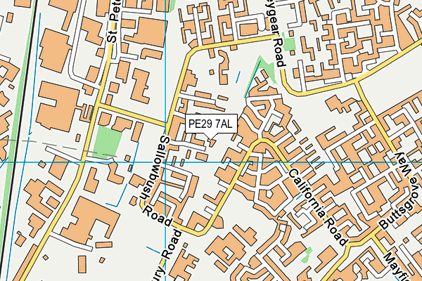 PE29 7AL map - OS VectorMap District (Ordnance Survey)