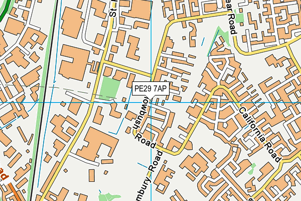 PE29 7AP map - OS VectorMap District (Ordnance Survey)