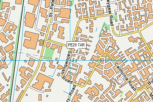 PE29 7AR map - OS VectorMap District (Ordnance Survey)
