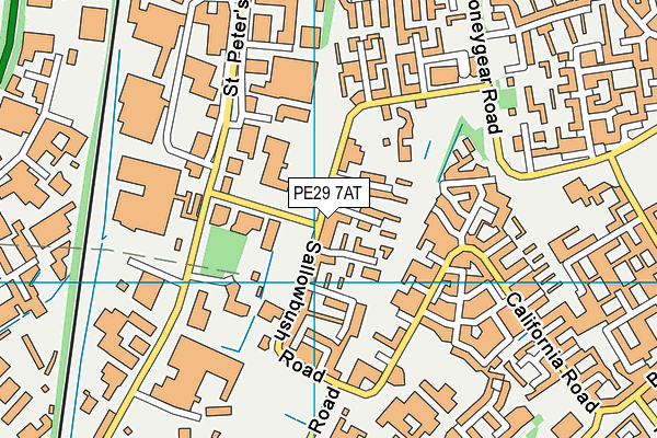 PE29 7AT map - OS VectorMap District (Ordnance Survey)