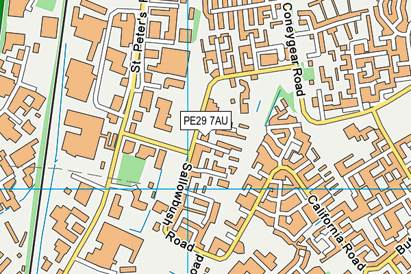 PE29 7AU map - OS VectorMap District (Ordnance Survey)