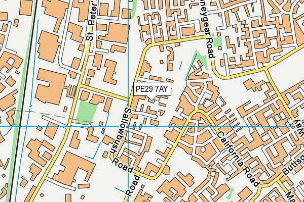 PE29 7AY map - OS VectorMap District (Ordnance Survey)