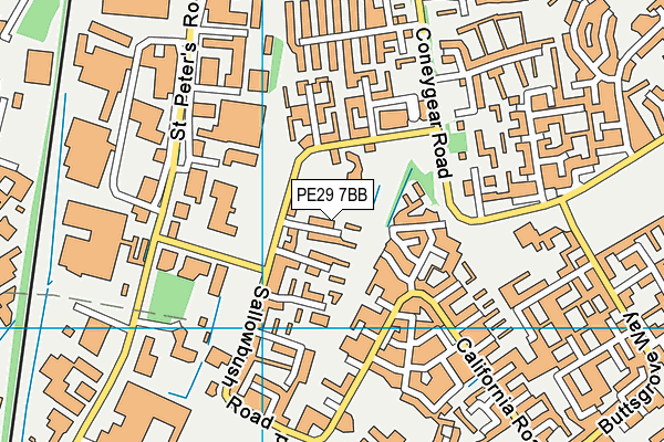 PE29 7BB map - OS VectorMap District (Ordnance Survey)