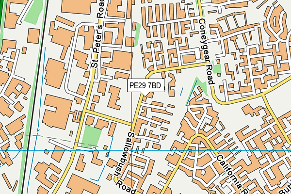 PE29 7BD map - OS VectorMap District (Ordnance Survey)