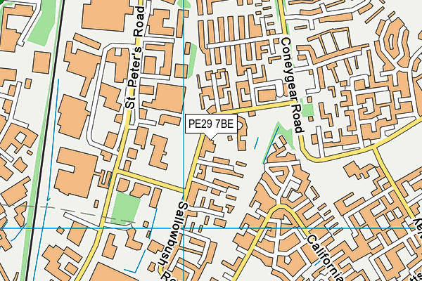 PE29 7BE map - OS VectorMap District (Ordnance Survey)