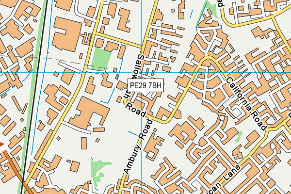 PE29 7BH map - OS VectorMap District (Ordnance Survey)