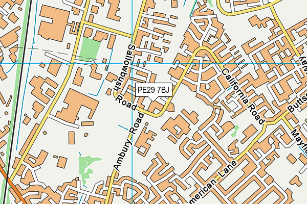 PE29 7BJ map - OS VectorMap District (Ordnance Survey)