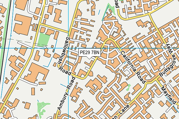 PE29 7BN map - OS VectorMap District (Ordnance Survey)