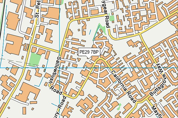 PE29 7BP map - OS VectorMap District (Ordnance Survey)