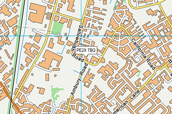 PE29 7BQ map - OS VectorMap District (Ordnance Survey)