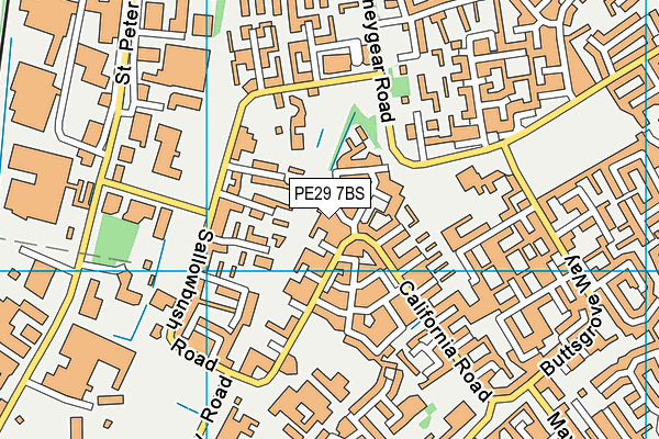 PE29 7BS map - OS VectorMap District (Ordnance Survey)