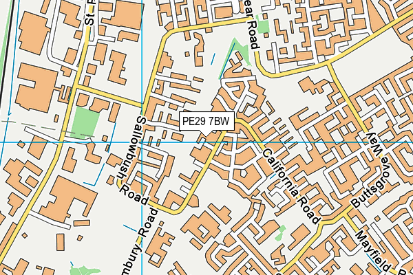 PE29 7BW map - OS VectorMap District (Ordnance Survey)