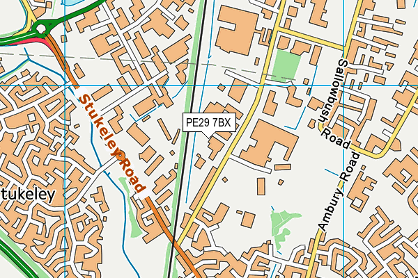 PE29 7BX map - OS VectorMap District (Ordnance Survey)