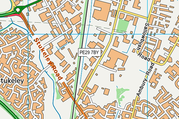 PE29 7BY map - OS VectorMap District (Ordnance Survey)