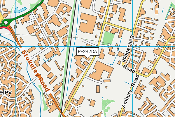 Huntingdon Indoor Bowls Club map (PE29 7DA) - OS VectorMap District (Ordnance Survey)