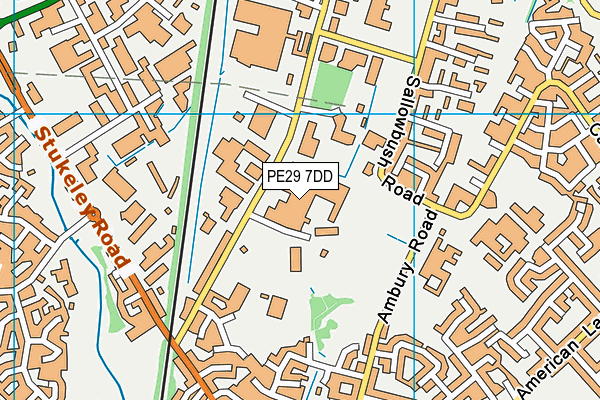 St Peters School map (PE29 7DD) - OS VectorMap District (Ordnance Survey)