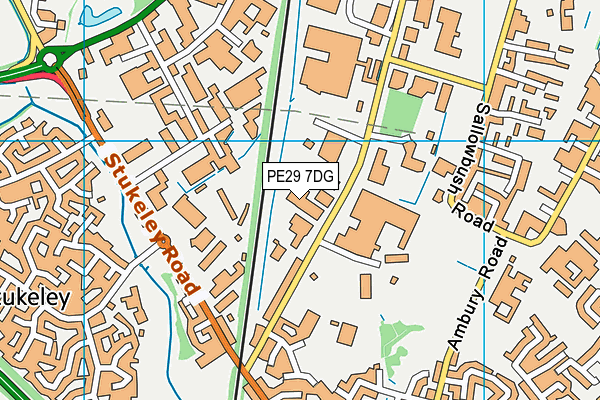 PE29 7DG map - OS VectorMap District (Ordnance Survey)