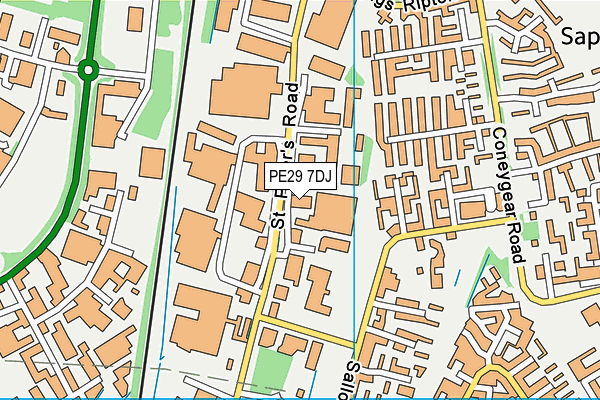 PE29 7DJ map - OS VectorMap District (Ordnance Survey)