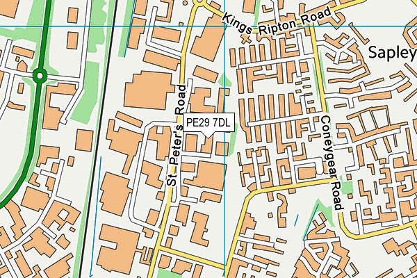 PE29 7DL map - OS VectorMap District (Ordnance Survey)