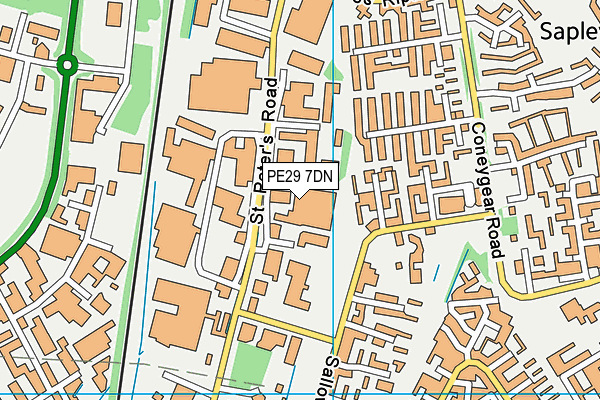 PE29 7DN map - OS VectorMap District (Ordnance Survey)