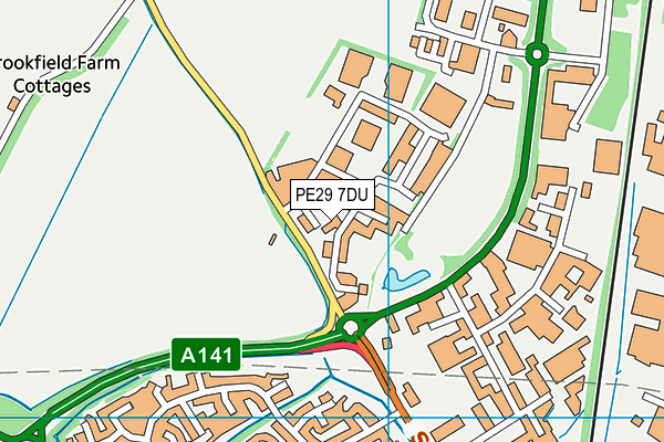 PE29 7DU map - OS VectorMap District (Ordnance Survey)