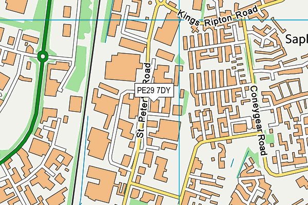 PE29 7DY map - OS VectorMap District (Ordnance Survey)