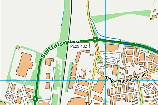 PE29 7DZ map - OS VectorMap District (Ordnance Survey)