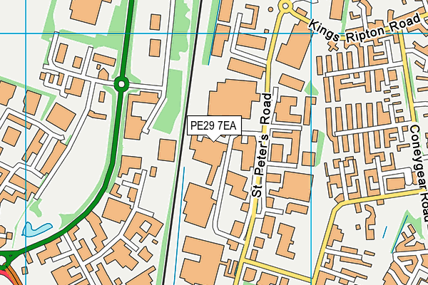 PE29 7EA map - OS VectorMap District (Ordnance Survey)