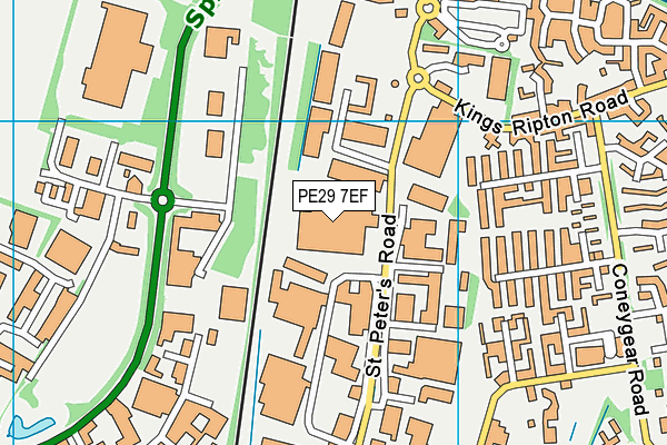 PE29 7EF map - OS VectorMap District (Ordnance Survey)