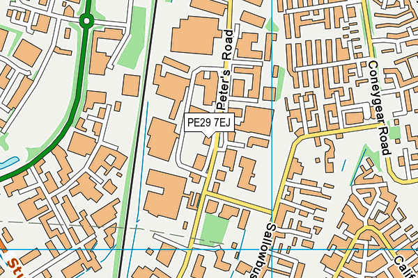 PE29 7EJ map - OS VectorMap District (Ordnance Survey)