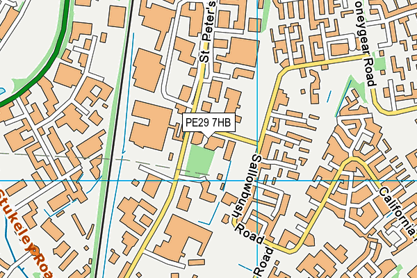 PE29 7HB map - OS VectorMap District (Ordnance Survey)