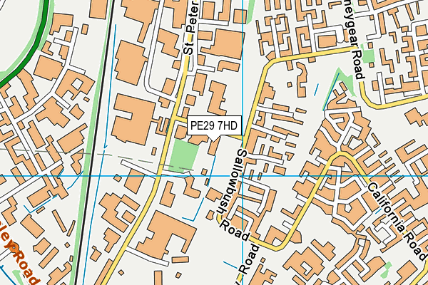 PE29 7HD map - OS VectorMap District (Ordnance Survey)