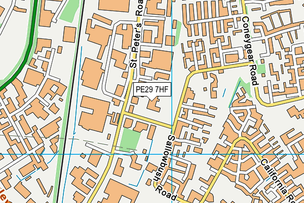 PE29 7HF map - OS VectorMap District (Ordnance Survey)