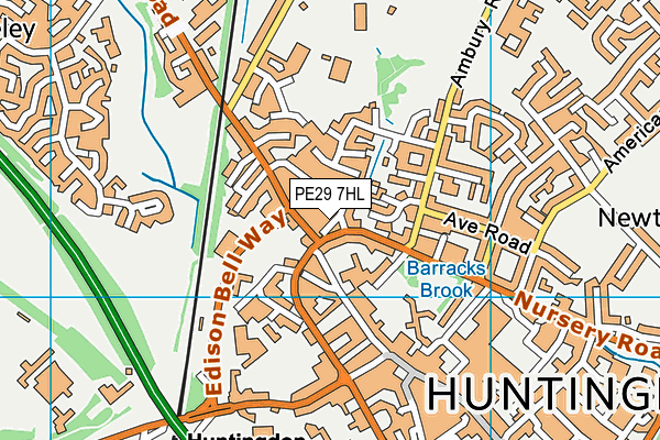 PE29 7HL map - OS VectorMap District (Ordnance Survey)