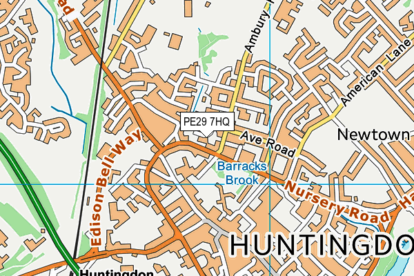 PE29 7HQ map - OS VectorMap District (Ordnance Survey)