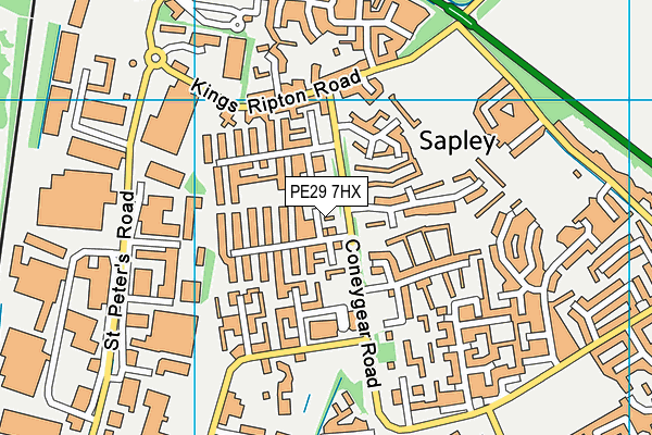 PE29 7HX map - OS VectorMap District (Ordnance Survey)