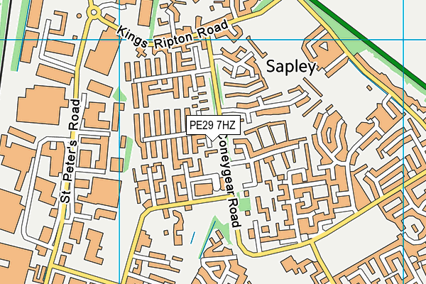 PE29 7HZ map - OS VectorMap District (Ordnance Survey)