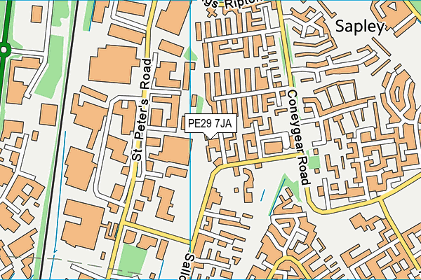 PE29 7JA map - OS VectorMap District (Ordnance Survey)