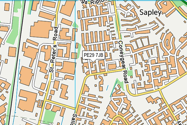 PE29 7JB map - OS VectorMap District (Ordnance Survey)