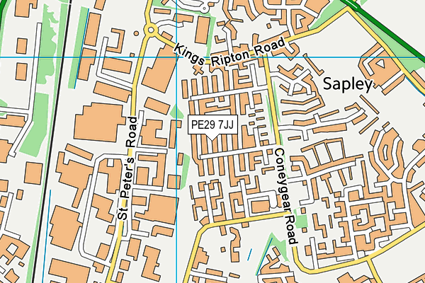 PE29 7JJ map - OS VectorMap District (Ordnance Survey)