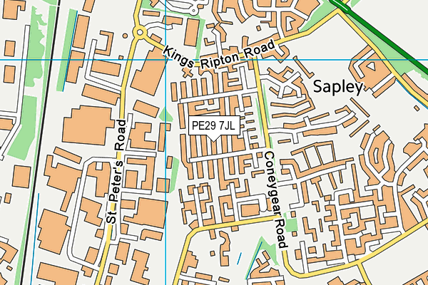 PE29 7JL map - OS VectorMap District (Ordnance Survey)