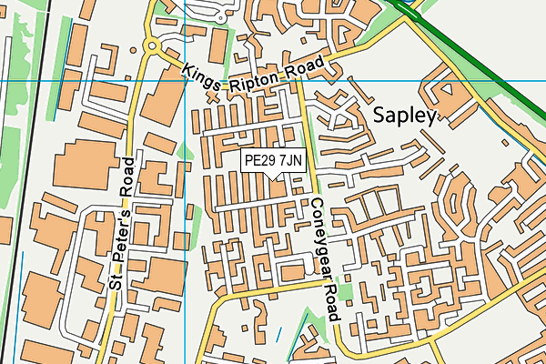 PE29 7JN map - OS VectorMap District (Ordnance Survey)