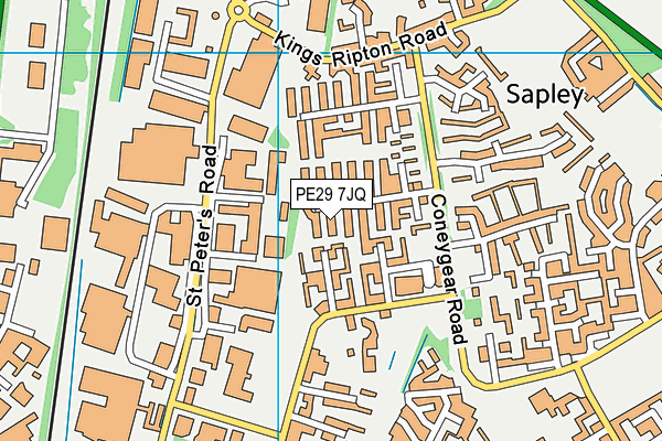 PE29 7JQ map - OS VectorMap District (Ordnance Survey)