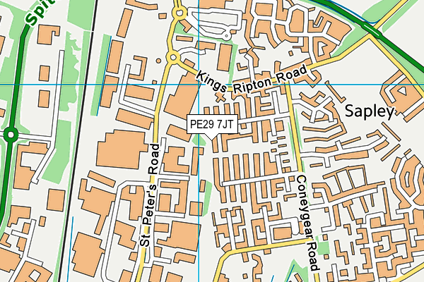 PE29 7JT map - OS VectorMap District (Ordnance Survey)