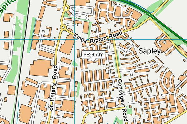 PE29 7JY map - OS VectorMap District (Ordnance Survey)