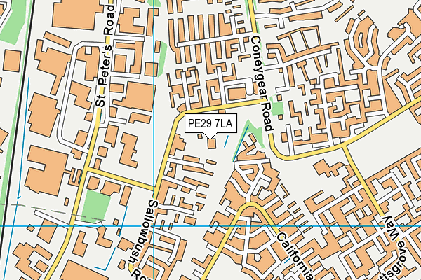 St John's CofE Primary School map (PE29 7LA) - OS VectorMap District (Ordnance Survey)