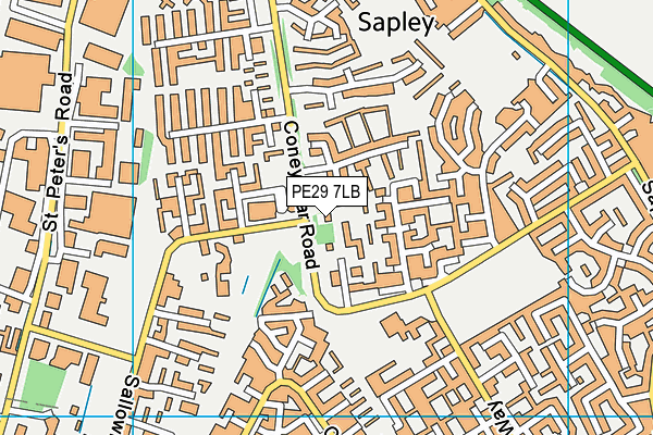 PE29 7LB map - OS VectorMap District (Ordnance Survey)