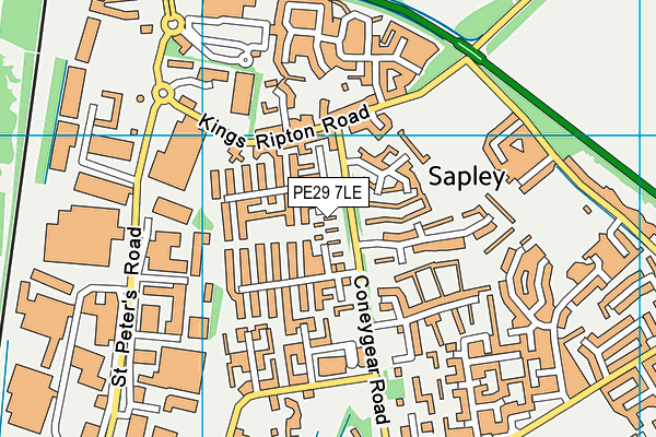 PE29 7LE map - OS VectorMap District (Ordnance Survey)