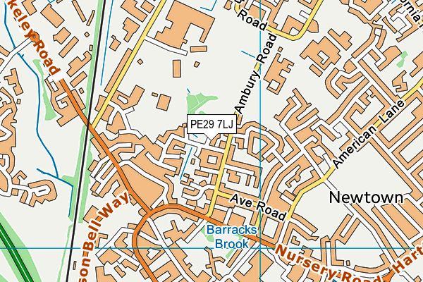 PE29 7LJ map - OS VectorMap District (Ordnance Survey)