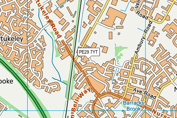 PE29 7YT map - OS VectorMap District (Ordnance Survey)